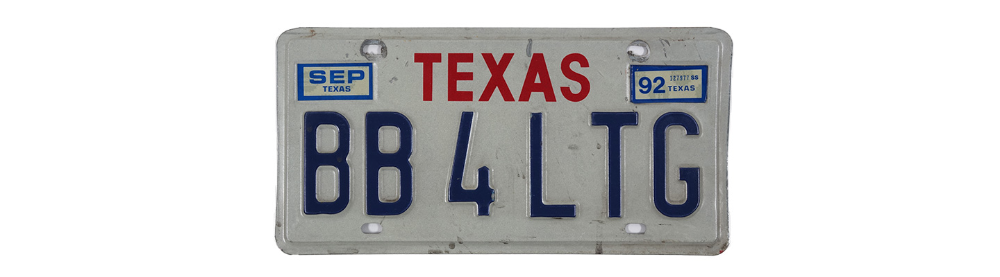 1995 Texas U.S. JUDGE License Plate Tag Original