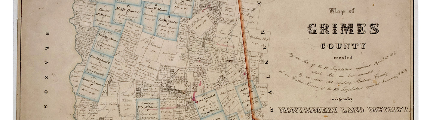 Map Of Grimes County 1858 Bullock Texas State History Museum 3951