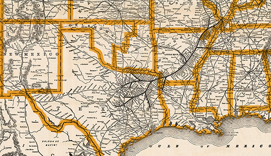 Map of the Cotton Belt Route  Bullock Texas State History Museum