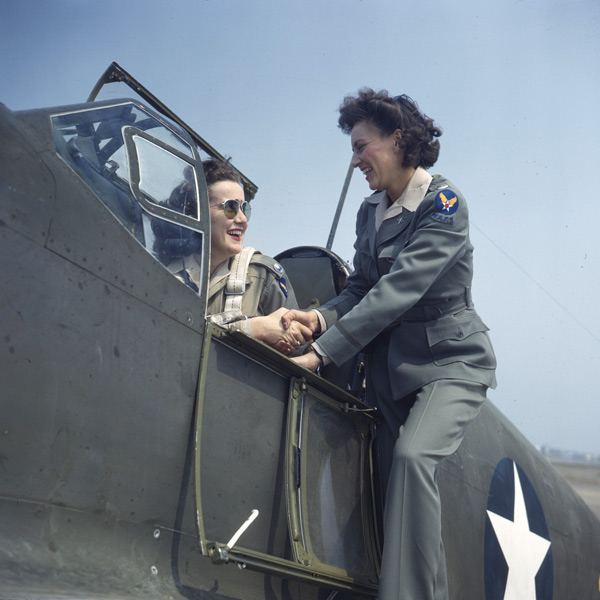 WAFS with North American P-51. Applicants to the WAFS were required to have 500 hours of airtime, a commercial license, two recommendation letters, be between 21–35 years old, a US citizen, and have a high school diploma. 28 women were admitted to the program between September and December 1943. Courtesy National Archives, Washington, DC
