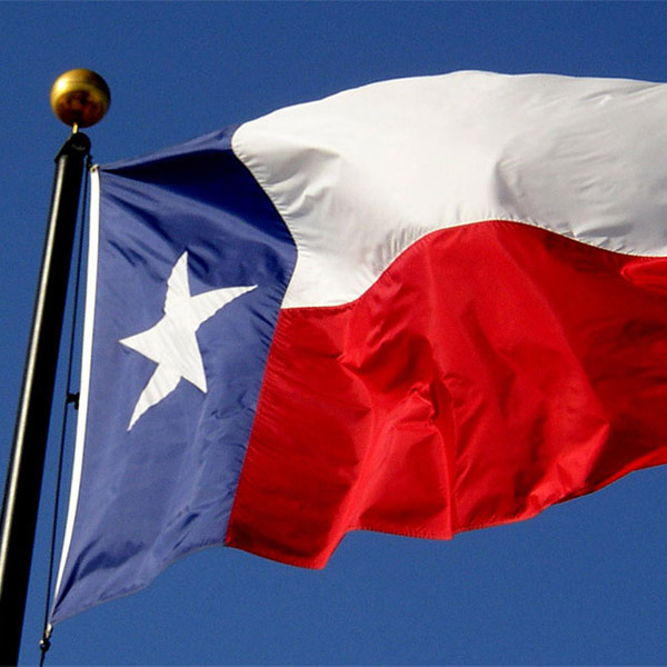 The Lone Star flag is known around the world as the symbol of Texas. Image courtesy Public Domain