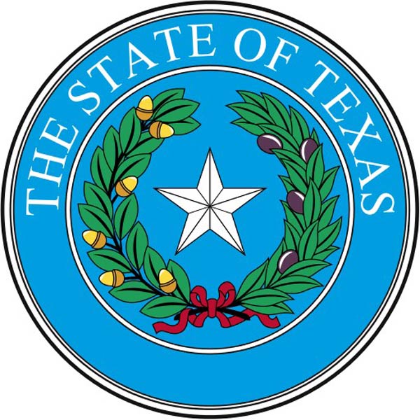 The state seal of Texas was adopted in 1839. Image courtesy Texas Office of the Secretary of State