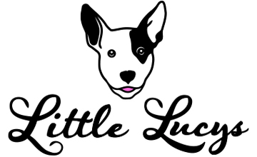 logo for Little Lucy's Mini Donuts with a dog illustration